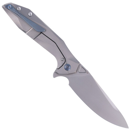 Kubey Nova Frame Lock Knife Gray 6AL4V Titanium, Beadblasted 14C28N (KB235F)