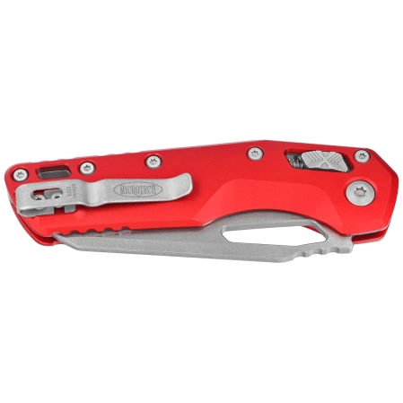 Nóż składany Microtech MSI S/E Red Slab Side Aluminium, Apocalyptic M390MK by Tony Marfione (210-10APRD)