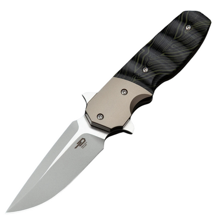 Bestech Freefall Bronze Titanium/Black-Green G10, Stonewashed/Satin CPM S35VN by Jason Clark Knife (BT2007A)
