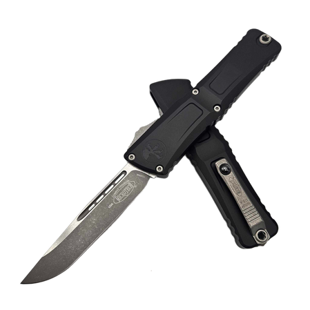 Microtech Combat Troodon Gen III S/E OTF Knife Black Aluminum, Apocalyptic M390MK by Tony Marfione (1143-10AP)