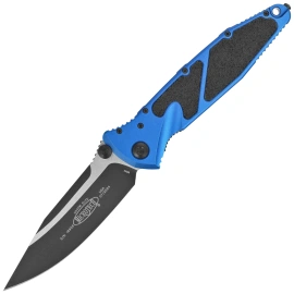 Microtech Socom Elite S/E-M Knife Blue Aluminum, Black M390MK by Tony Marfione (160-1BL)
