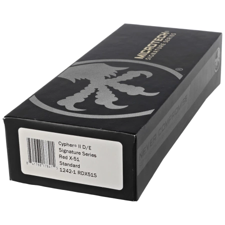 Nóż automatyczny OTF Microtech Cypher II D/E Signature Red X-51 Aluminium, Distressed Black M390MK (1242-1RDX51S)