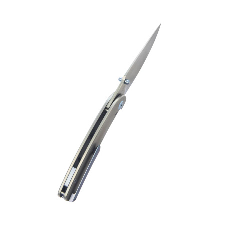 Kubey Momentum Knife Grey Titanium, Beadblasted M390 by Sherif Manganas (KB386A)