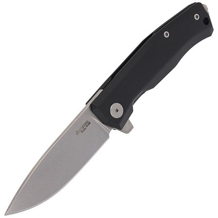 LionSteel Myto Knife Black Aluminum, Stonewashed M390 by Molletta (MT01A BS)
