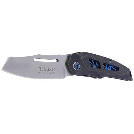 Nóż składany TOKISU Tactical Black G10 / Carbon Fiber, Satin D2 (18714)