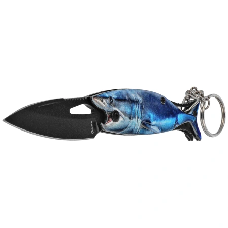 Martinez Albainox Fishing 2 Knife Key-ring Blue Aluminum, Black 3Cr13MoV (25144 BL)