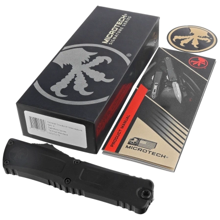 Microtech Combat Troodon Gen III Interceptor Signature Black Aluminum, Tactical M390MK by Tony Marfione (1217-1TS)