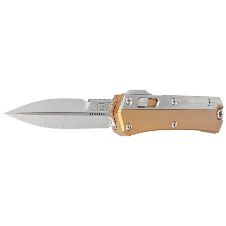 Microtech Glykon S/E Tan Aluminium/Titanium, Stonewashed M390 by Tony and Sean Marfione (184-10TA)