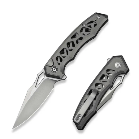Civivi Anaaki Knife Gray Aluminum, Satin Nitro-V (C24039-2)