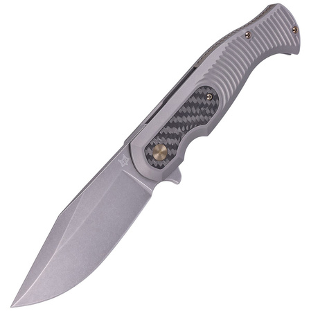 Nóż składany Fox Eastwood Tiger Sandblasted Titanium/CF, Coarse Stonewashed by Gudy Van Poppel (FX-524 TICF)