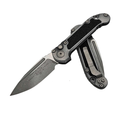 Microtech LUDT Gen III S/E Automatic Knife Weathered Metal Aluminum, Apocalyptic M390MK by Tony Marfione (1135-10APWME)