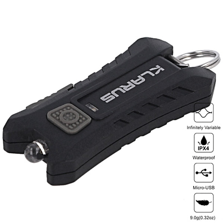 Klarus Mi2 Black, 40lm, Li-ion Battery / 120mAh, USB Keychain Light (Mi2 BLACK)