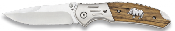 Albainox Wild Boar Knife Zebra Wood, Satin 3Cr13Mov (18795)
