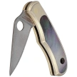 Spyderco Bug Knife Nickel Silver/Abalone, Satin 12C27 (C133AP)