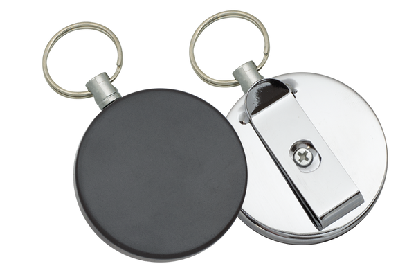 Barbaric Retractor with Clip Black ABS / Mirror Steel, 100cm (16247)