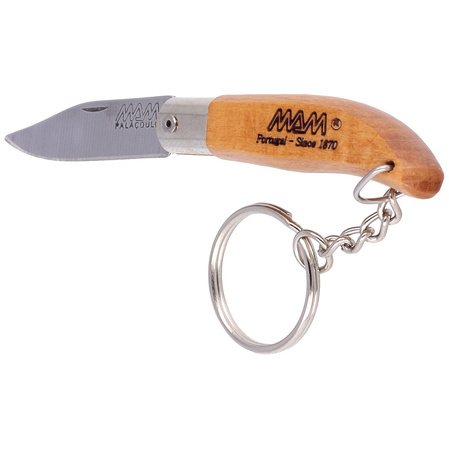 Nóż składany brelok MAM Iberica Mini, Light Beech Wood, Inox HW, Satin 420 (2000-LW)