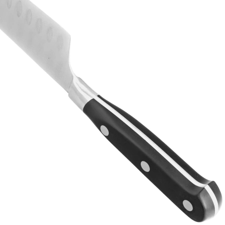 Nóż kuchenny MAM Santoku Granton Edge Black Polimer, Polished X30Cr13 (66903)