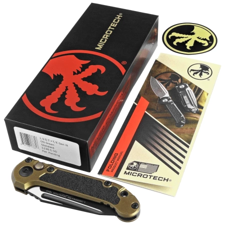 Nóż automatyczny Microtech LUDT Gen III T/E OD Green Aluminium, Black M390MK by Tony Marfione (1136-1OD)