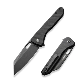 Civivi Knife Nugz Black G10, Black Stonewashed 14C28N by Matthew Wehrwein (C23060-1)