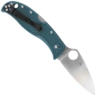 Spyderco LeafJumper Blue Lightweight FRN, Satin Plain K390 by Sal Glesser (C262PBLK390)