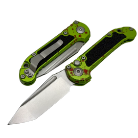 Microtech LUDT Gen III T/E Automatic Knife Zombie Aluminum, Stonewashed M390MK by Tony Marfione (1136-10Z)