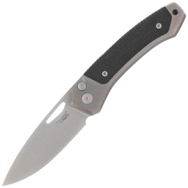 LionSteel Twain Gray Titanium / Black G10, Satin MagnaCut by Gianni Pauletta (TW GY GBK)