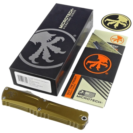 Microtech Combat Troodon Gen III Interceptor Signature OTF Knife OD Green Aluminum, Stonewashed M390MK by Tony Marfione (1217-10ODS)