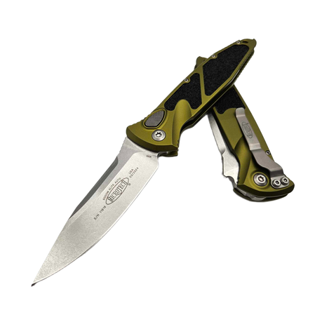 Nóż automatyczny Microtech Socom Elite Auto S/E OD Green Aluminium, Stonewashed M390 by Tony Marfione (160A-10OD)