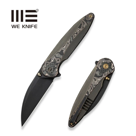 WE Knife Zenthra Bronze Titanium/Copper Foil Carbon, Black Stonewashed M390 (WE24021C-3)