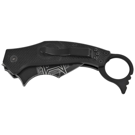 Nóż składany karambit FOX Moa Black G10, Black Stonewashed N690Co by Jared Wihongi (FX-653)