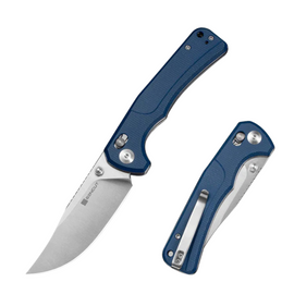 Sencut Slybolt Knife Blue Canvas Micarta, Satin 9Cr18MoV (S25001A-2)