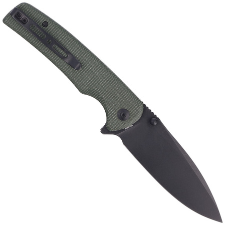 Nóż składany Sencut Sachse Green Micarta, Black Stonewashed 9Cr18MoV (S21007-2)