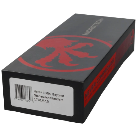 Microtech Hera II Mini Bayonet OTF Knife Black Aluminium, Stonewashed M390MK by Tony and Sean Marfione (1701M-10)