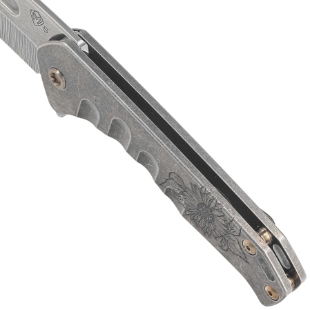 Medford Praetorian Slim DP Tumbled ''Deep-Cut Sunflower'' Titanium, Bronze HW/Clip, Tumbled S45VN by Greg Medford (MKF2084TD-01TM-T1C1-Q4)