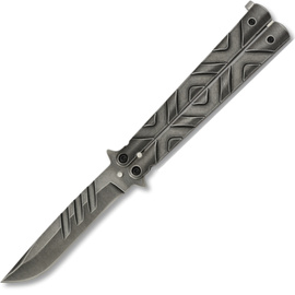 Nóż składany motylek Martinez Albainox Balisong Gray Stone Steel, Gray Stonewashed 3Cr13MoV (02105)