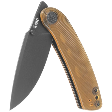 Kubey Knife Momentum Ultem, Black Stonewashed AUS-10 by Sherif Manganas (KU344N)