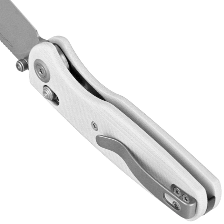 Nóż składany Kubey Breeze White G10, Stonewashed 14C28N by Caleb Waltman (KU288E)