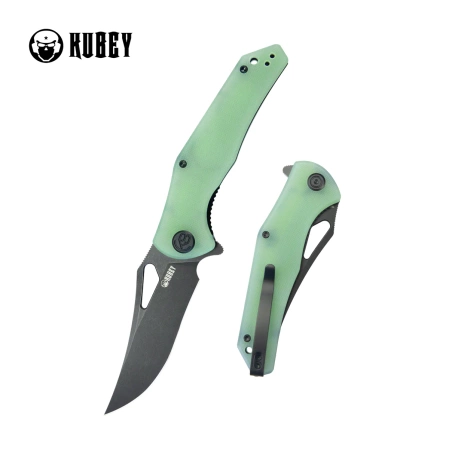 Kubey Phemius KU149H Knife Jade G10, Blackwashed 14C28N
