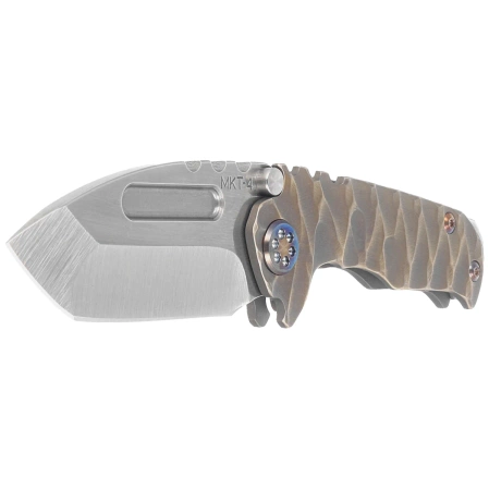 Nóż składany Medford Micro Praetorian T Tanto, Bronze ''Predator'' Titanium, Flm HW, Brsh/Flm Clip, Tumbled S45VN by Greg Medford (MK0084TT-36A1-TFCF-BN)