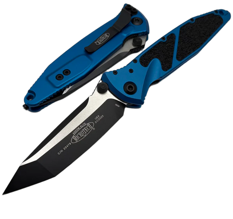 Microtech Socom Elite T/E-M Knife Blue Aluminium, Black M390MK by Tony Marfione (161-1BL)