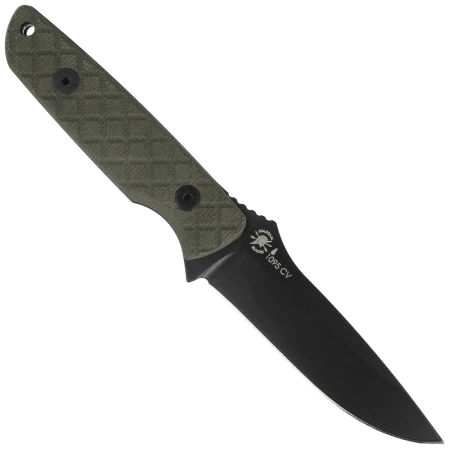 Spartan Blades Alala Green Canvas Micarta, Black Powder 1095 Cro-Van by Curtis Iovito (SBSL004BKGR)
