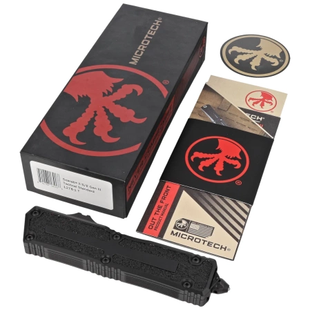 Nóż automatyczny OTF Microtech Scarab II Gen III S/E Black Aluminium, Tactical M390MK by Tony Marfione (1278-1T)