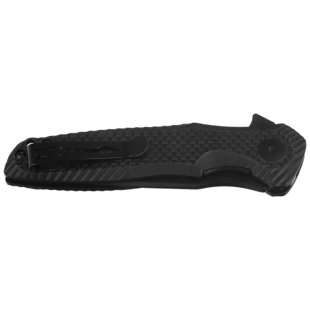 Spartan Blades Poros Black G10/Carbon Fiber, Black TiNi 154CM by Curtis Iovito (SFBL11CF)