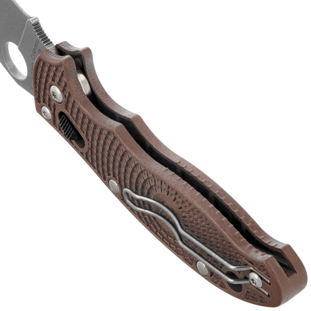 Nóż składany Spyderco Manix 2 Lightweight Sprint Run Brown FRCP, Stonewashed CPM 15V by Eric Glesser (C101PBN15V2)