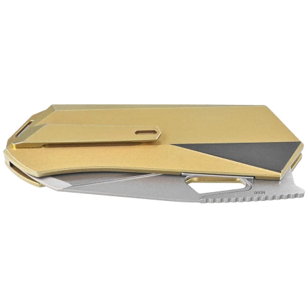 Nóż składany Remette RT-Woodpecker Gold Titanium, Hand Grinding Pearlescent M390 (RTWP-G)
