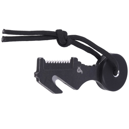 BlackFox Plan B, Black G10, Black Stonewashed 440C by Tommaso Rumici Neck/Rescue Knife (BF-754)