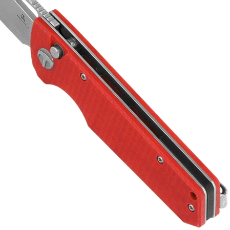 Nóż składany Bestechman Guardian Red G10 w/ Carbon Fiber Pattern, Satin D2 (BMK11C)