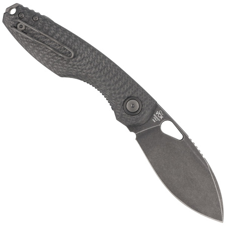 Nóż składany FOX Chilin Black Carbon Fiber, Black Stonewashed PVD M398 by Jesper Voxnæs (FX-530 CFDSW)
