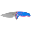 Kubey RBC-1 Knife Blue / Pink G10, Stonewashed 14C28N by Sherif Manganas (KU373C)