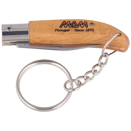 Nóż składany brelok MAM Iberica Mini, Light Beech Wood, Inox HW, Satin 420 (2000-LW)